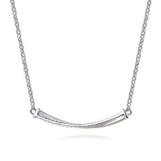 Gabriel & Co. Sterling Silver and 14k Yellow Gold Bujukan Criss Cross Bar Necklace