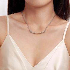 Gabriel & Co. Sterling Silver and 14k Yellow Gold Bujukan Criss Cross Bar Necklace