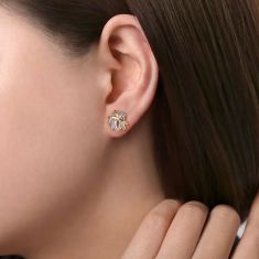 Gabriel & Co. Sterling Silver and 14k Yellow Gold Bujukan Stud Earrings
