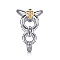 Gabriel & Co. Sterling Silver and 14k Yellow Gold Bujukan Round Link Chain Ring