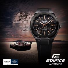 Casio Edifice Automatic Forged Carbon Black Dial Black Resin Band Watch 38mm - EFK200XPB-1A