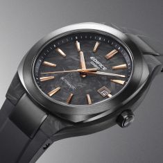Casio Edifice Automatic Forged Carbon Black Dial Black Resin Band Watch 38mm - EFK200XPB-1A