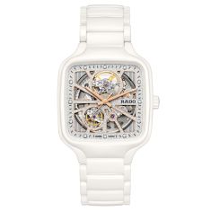 Rado True Square Automatic Open Heart Sparkling White Ceramic Watch 38mm - R27073722 1