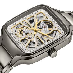 Rado True Square Automatic Open Heart Sparkling Grey Ceramic Watch 38mm - R27083722