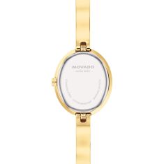 Movado Museum Bangle Lab Grown Diamond Beige Dial Gold-Tone Watch 25mm - 0608035
