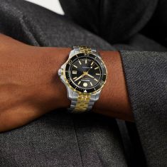 Movado Series 800 Automatic Black Dial Two-Tone Stainless Steel Watch 40mm - 2600199