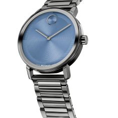 Movado BOLD Evolution 2.0 Blue Dial Grey Ion-Plated Stainless Steel Watch 40mm - 3601422