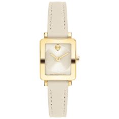 Movado BOLD Evolution 2.0 Mini Champagne Dial Leather Strap Watch 20x23mm - 3601381 Movado BOLD Evolution 2.0 Mini Champagne Dial Leather Strap Watch 20x23mm - 3601381