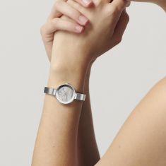 Movado BOLD Mother-of-Pearl Crystal Dial Stainless Steel Bangle Watch 28mm - 3601269