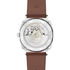 Movado Kingmatic Automatic Black Dial Brown Leather Strap Watch 35mm - 3650237