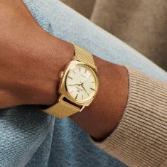 Movado Kingmatic Automatic Ivory Dial Gold-Tone Ion-Plated Watch 35mm - 3650170