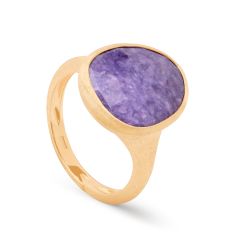 Marco Bicego Lunaria 18K Yellow Gold Charoite Ring - Size 7 1