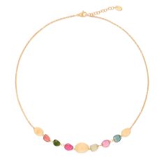 Marco Bicego Lunaria 18K Yellow Gold Tourmaline Halfsie Necklace 1