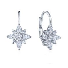 Kwiat Star 7/8ctw Diamond Platinum and 18k White Gold Drop Earrings 1