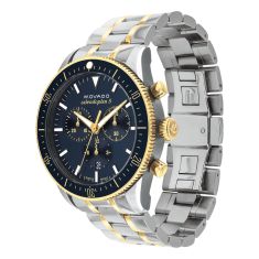 Movado Heritage Calendoplan S Chronograph Blue Dial Two-Tone Watch 42mm - 3650126