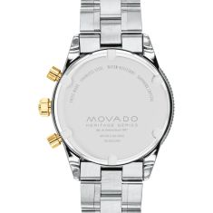 Movado Heritage Calendoplan S Chronograph Blue Dial Two-Tone Watch 42mm - 3650126