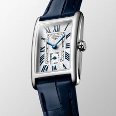 Longines DolceVita Silver-Tone Dial Midnight Blue Leather Strap Watch 20.8x32mm - L52554702