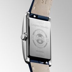 Longines DolceVita Silver-Tone Dial Midnight Blue Leather Strap Watch 20.8x32mm - L52554702