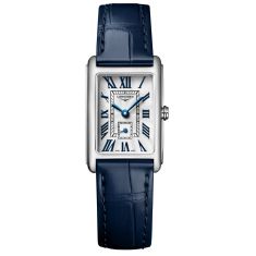 Longines DolceVita Silver-Tone Dial Midnight Blue Leather Strap Watch 20.8x32mm - L52554702