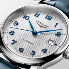 Longines Master Collection Automatic Silver Dial Blue Leather Strap Watch 41mm - L29504732