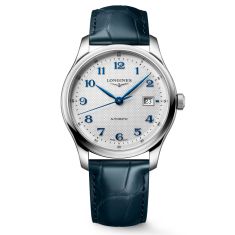 Longines Master Collection Automatic Silver Dial Blue Leather Strap Watch 41mm - L29504732 Longines Master Collection Automatic Silver Dial Blue Leather Strap Watch 41mm - L29504732