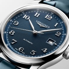 Longines Master Collection Automatic Blue Dial Blue Leather Strap Watch 41mm - L29504932