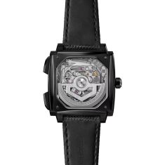 TAG Heuer MONACO Evergraph Automatic Titanium Black Textile Pattern Rubber Strap Watch 40mm - CEW5180.FT8122