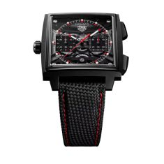 TAG Heuer MONACO Evergraph Automatic Titanium Black Textile Pattern Rubber Strap Watch 40mm - CEW5180.FT8122