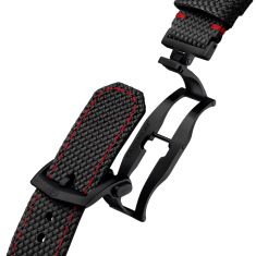 TAG Heuer MONACO Evergraph Automatic Titanium Black Textile Pattern Rubber Strap Watch 40mm - CEW5180.FT8122