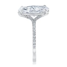 3 1/4ctw Elongated Oval Lab Grown Diamond 14k White Gold Engagement Ring