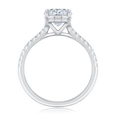 3 1/4ctw Elongated Oval Lab Grown Diamond 14k White Gold Engagement Ring