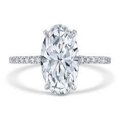 3 1/4ctw Elongated Oval Lab Grown Diamond 14k White Gold Engagement Ring