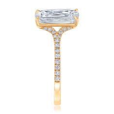 3 1/4ctw Elongated Cushion Lab Grown Diamond 14k Yellow Gold Engagement Ring