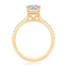 3 1/4ctw Elongated Cushion Lab Grown Diamond 14k Yellow Gold Engagement Ring