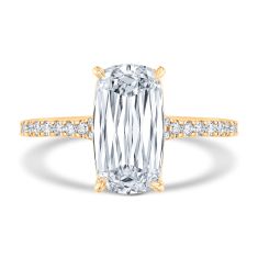 3 1/4ctw Elongated Cushion Lab Grown Diamond 14k Yellow Gold Engagement Ring