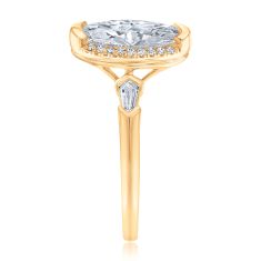 2 1/4ctw Elongated Oval Lab Grown Diamond 14k Yellow Gold Engagement Ring