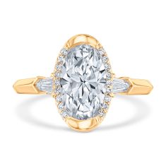 2 1/4ctw Elongated Oval Lab Grown Diamond 14k Yellow Gold Engagement Ring