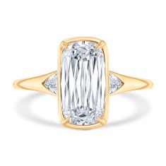 3 1/5ctw Elongated Cushion Lab Grown Diamond 14k Yellow Gold Engagement Ring