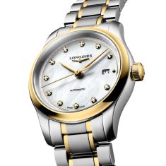 Longines Master Collection White Mother of Pearl Diamond Dial Two-Tone Stainless Steel Watch 30mm - L24495877