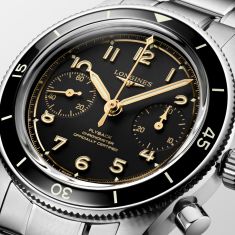 Longines Spirit Pilot Flyback Manual Black Dial Stainless Steel Watch 39.5mm - L37214536