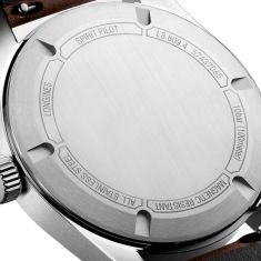 Longines Spirit Pilot Black Dial Brown Leather Strap Watch 39mm - L38094532
