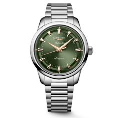 Longines Conquest Green Dial Stainless Steel Bracelet Watch 41mm
