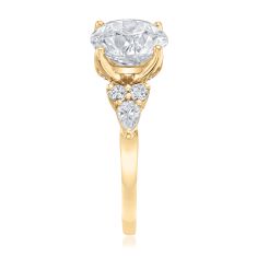 3 3/4ctw ECONIC Star Round Lab Grown Diamond 14k Yellow Gold Engagement Ring