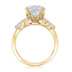 3 3/4ctw ECONIC Star Round Lab Grown Diamond 14k Yellow Gold Engagement Ring