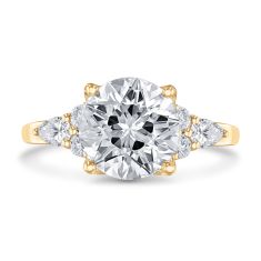3 3/4ctw ECONIC Star Round Lab Grown Diamond 14k Yellow Gold Engagement Ring