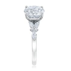 3 1/5ctw ECONIC Star Round Lab Grown Diamond 14k White Gold Engagement Ring