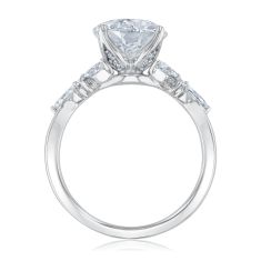 3 1/5ctw ECONIC Star Round Lab Grown Diamond 14k White Gold Engagement Ring