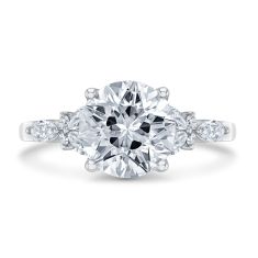 3 1/5ctw ECONIC Star Round Lab Grown Diamond 14k White Gold Engagement Ring
