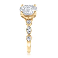 3 7/8ctw ECONIC Star Round Lab Grown Diamond 14k Yellow Gold Engagement Ring