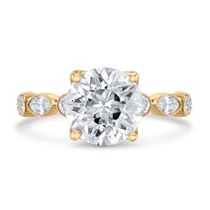 3 7/8ctw ECONIC Star Round Lab Grown Diamond 14k Yellow Gold Engagement Ring